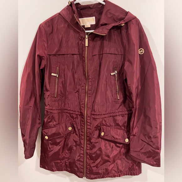 Maroon Michael Kors Rain Jacket - size S - Picture 1 of 3